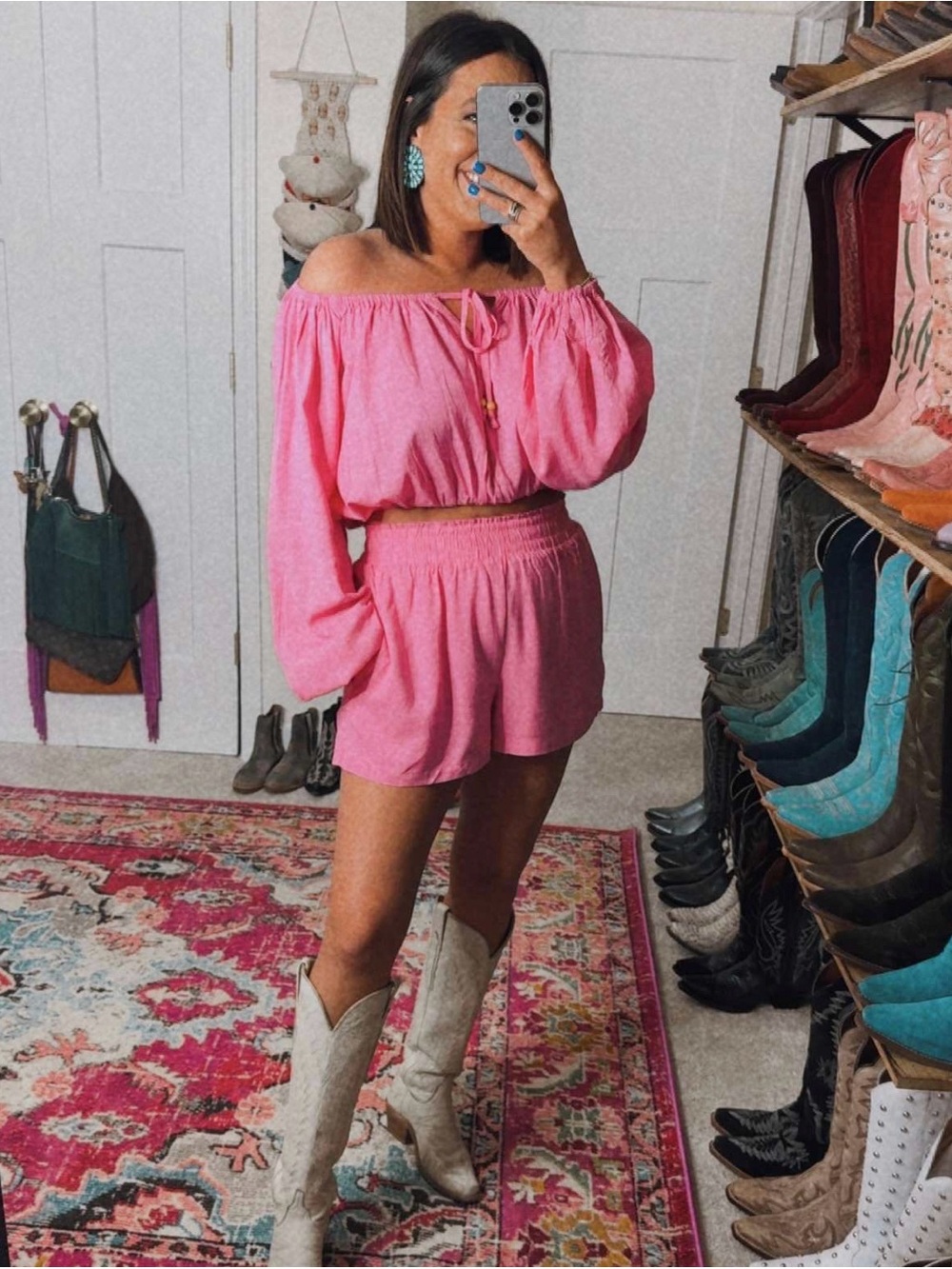 Pink Off-Shoulder Two-Piece Set from VICI brand new